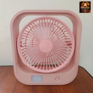Rechargeable Multi-Functional Fan EN-1100 with LED Light | 3500mAh Battery | 6 Inch Portable Fan (Light Pinkish)