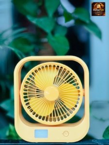 Rechargeable Multi-Functional Fan EN-1100 with LED Light | 3500mAh Battery | 6 Inch Portable Fan (Yellow)