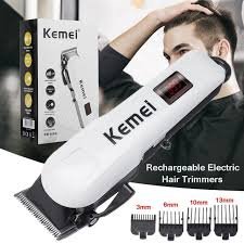 Kemei KM-809A Hair Clipper and Beard Trimmer-white and Black - Trimmer For Men