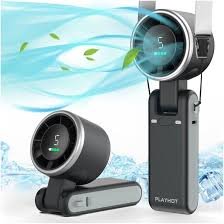 Portable Handheld Turbo Fan, 5 Gear Wind, Battery Operated, black