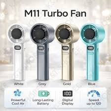 M11 High Speed Handheld Fan USB Turbine Handheld Violent Fan Infinite Speed Control Mini Portable Small Fan Summer Holiday Gift